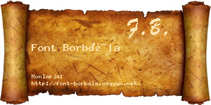 Font Borbála névjegykártya