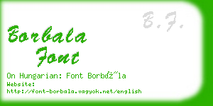 borbala font business card